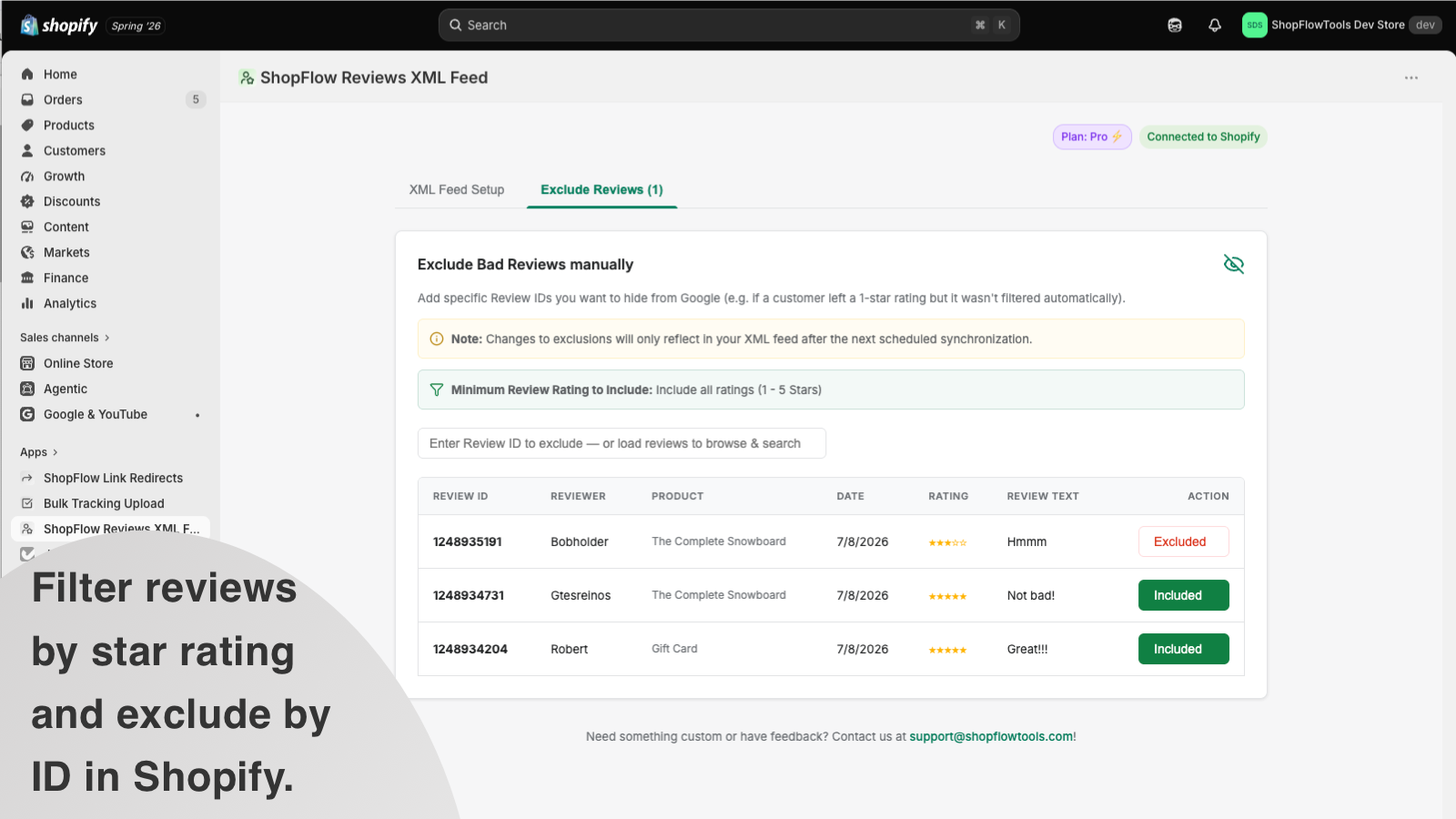 Judge.me integration configuration settings